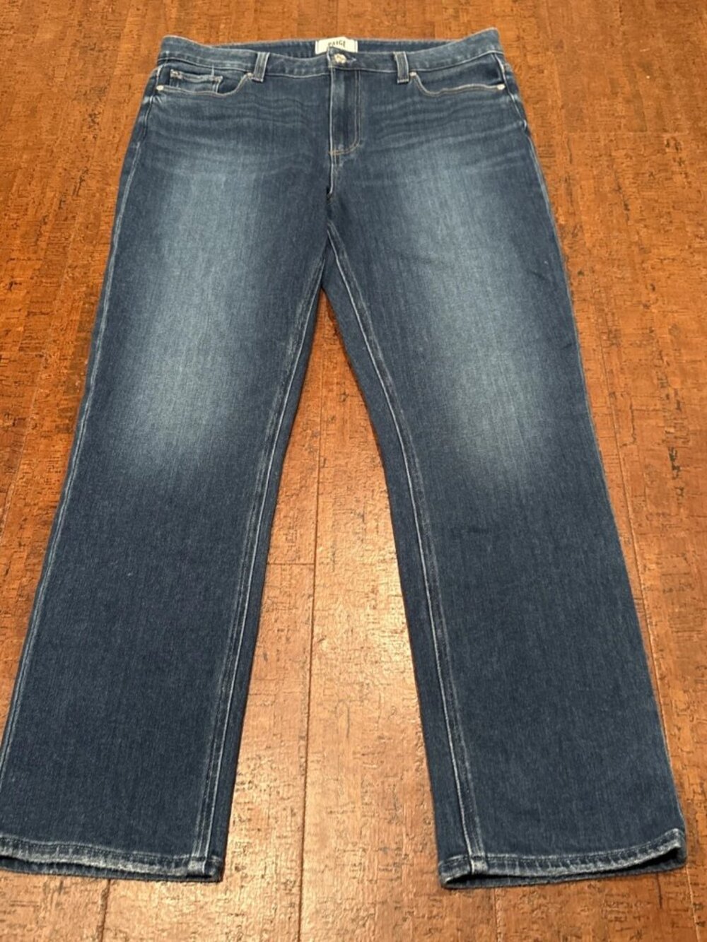 Paige Women’s 32 High Rise Cindy Straight Leg Jeans Blue Stretch Denim